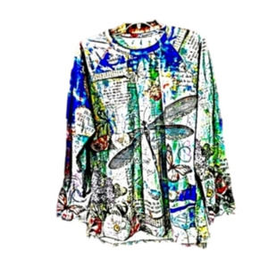 𝅺Tie Dye Butterflies And Dragonflies M No Brand Long Sleeve Tee